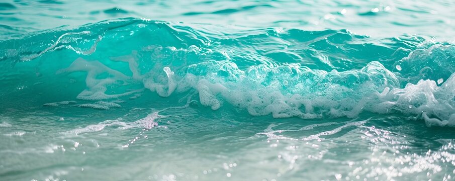 Turquoise ocean water background. AI generated image. 
