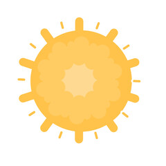 Sun weather doodle illustration with orange summer and yellow colors that can be use for social media, sticker, wallpaper, e.t.c