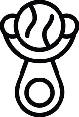 Ball roller scraper icon outline vector. Skin massager. Dark skincare tool