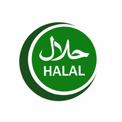 halal logo isolated on white. vector Halal sign certificate tag