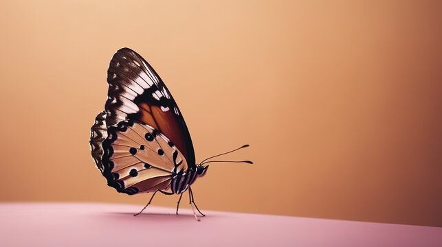 Simple photogrphy background butterfly thematic, minimal, stock image, with a blank space, generative ai