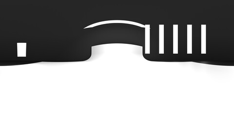 VR 360 studio panorama with reflections. Animation 3D hdri