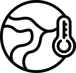 Global warming icon outline vector. Eco energy support. House slender