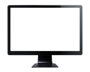 Modern Computer Monitor Front View, Transparent Background