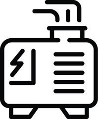 Electric generator icon outline vector. Network system. Eco green energy