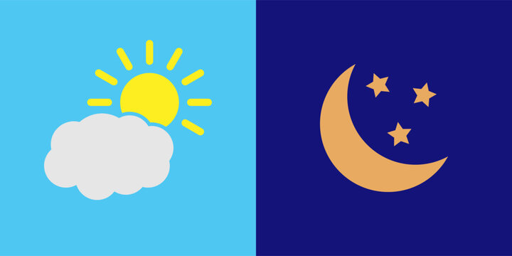 vector of day and night or weather flat design