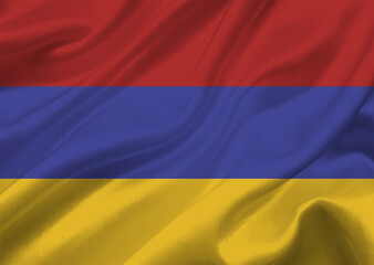 Armenia flag waving in the wind.