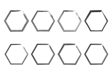 Enso zen stroke hexagon japanese brush symbol vector illustration.