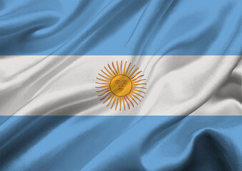 Argentina flag waving in the wind.