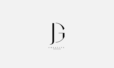 Alphabet letters Initials Monogram logo JG GJ J G