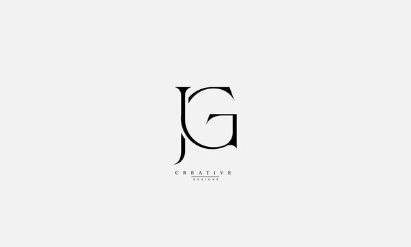 Alphabet letters Initials Monogram logo JG GJ J G