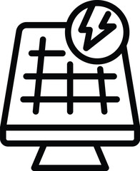 Solar panel energy icon outline vector. Building charge. Energy eco roof