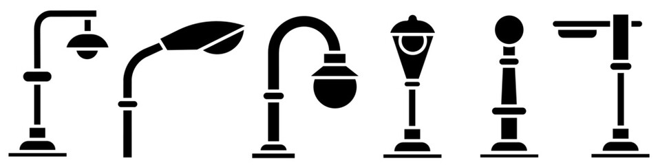 icon set for street lights. Collection of street lights icon vector.