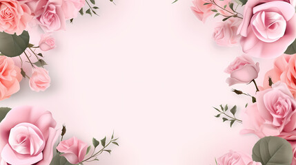 Fototapeta premium Beautiful pink rose bouquet flowers background, symbol of Valentine's Day, wedding, love