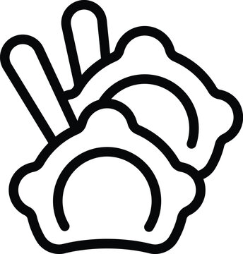 recommend clip art: Japanese dumplings icon outline vector. Steam menu. Asian pasta food