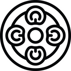 Dumplings top view icon outline vector. Cook cuisine. Menu steam