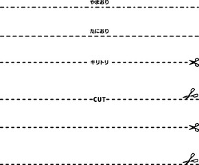 山折り線、谷折り線、切り取り線