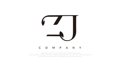 Initial ZJ Logo Design Vector 