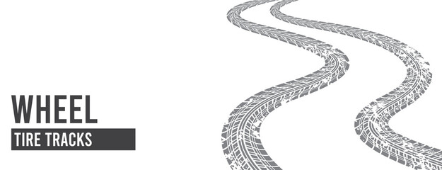 Obraz premium Creative vector illustration of wheel tire tracks.