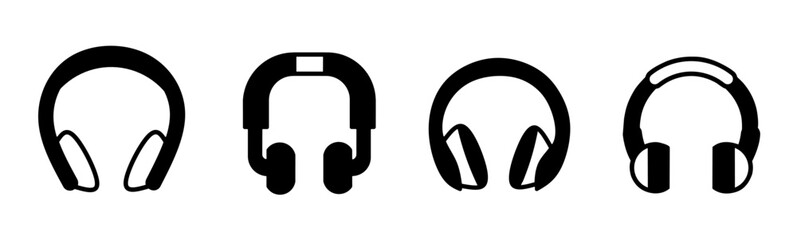 Headset illustration. Headset icon vector set. Design for business. Stock vector.