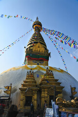 Buddhist stupas around Swayambhunath temple.