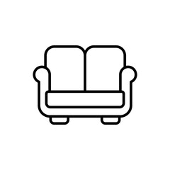 Sofa outline icons, minimalist vector illustration ,simple transparent graphic element .Isolated on white background