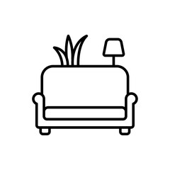 Sofa outline icons, minimalist vector illustration ,simple transparent graphic element .Isolated on white background