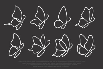 Beauty Flying Butterfly Logo Design Template . Vector illustration