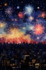 Fototapeta na wymiar happy new year celebrate firework