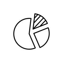 Pie charts outline icons, minimalist vector illustration ,simple transparent graphic element .Isolated on white background
