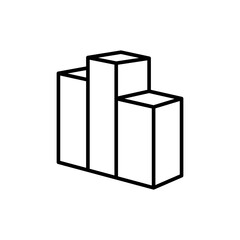 Bar charts outline icons, minimalist vector illustration ,simple transparent graphic element .Isolated on white background