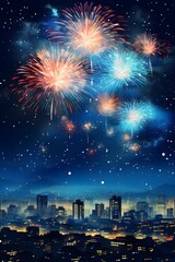 Fototapeta na wymiar new year firework celebration