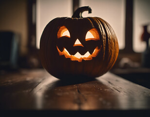 creepy smiling pumpkin