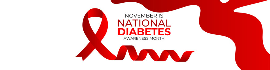 National Diabetes month is observed every year in November, it is the primary global awareness campaign focusing on diabetes. banner, cover, flyer, brochure, backdrop, card. Vector illustration