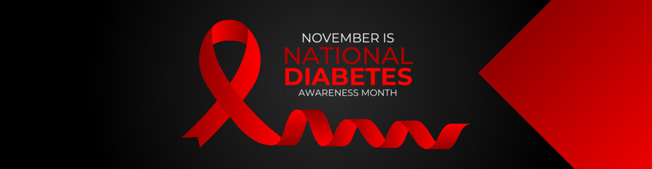 National Diabetes Awareness Month. Observed in November. suit for banner, cover, poster, brochure, website, greeting card, background, backdrop, holiday, flyer, AID, HBC. vector illustration - obrazy, fototapety, plakaty