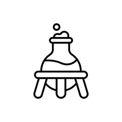 Flask outline icons, chemistry minimalist vector illustration ,simple transparent graphic element .Isolated on white background