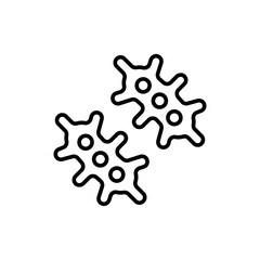 Microbe outline icons, chemistry minimalist vector illustration ,simple transparent graphic element .Isolated on white background