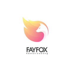 Obraz premium Gradient Fox And Fire Logo