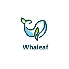 Whale And Leaf Logo Line