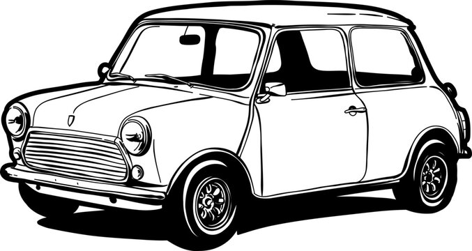 Car outline vector image. Vheicle art.
