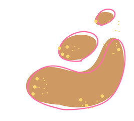 Blob elemen abstract amoeba motof brown color