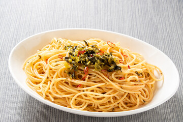 高菜明太子スパゲティ。
