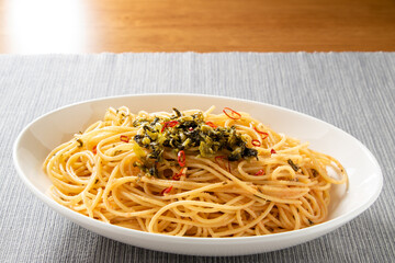 高菜明太子スパゲティ。

