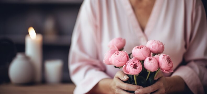 Heartfelt moment of a cancer survivor sharing their story, empowerment, and resilience on World Cancer Day. Banner.