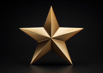 Obraz premium gold star on black background..Minimal creative art and celebration concept.