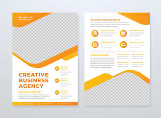 company flyer minimalist layout and modern style business brochure template design