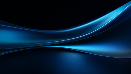 abstract blue wave neon light background.Flat lay neon colors