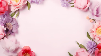 Pink rose flower composition background, decorative flower background pattern, floral border background