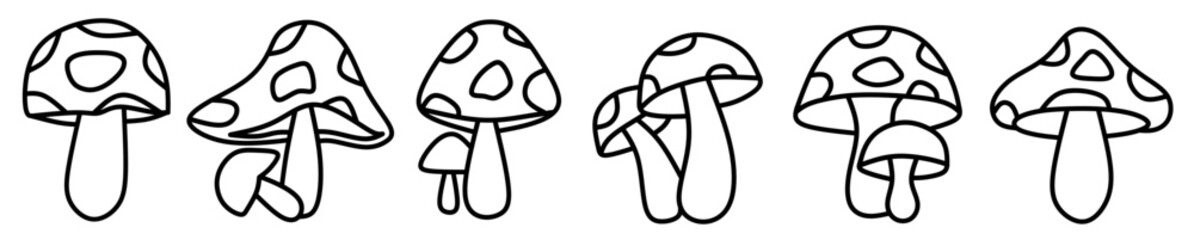 Mushroom icon template. Stock vector illustration. - obrazy, fototapety, plakaty