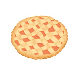 Cake or pies isolated on white background. Realisric design for food illustration.
